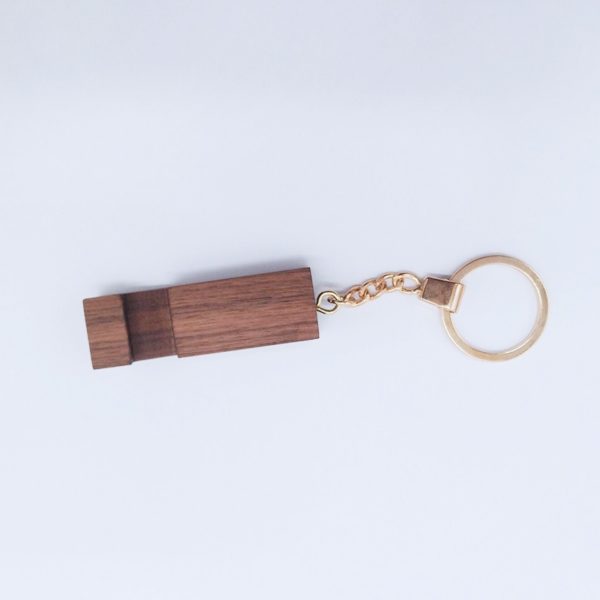 Portable Bamboo Phone Stand Keychain Block