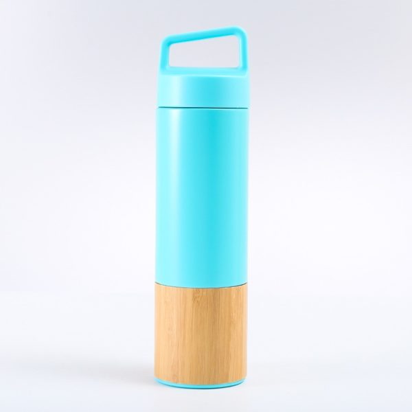 18oz Stainless Steel Insulated Tumbler with Bamboo Bottom