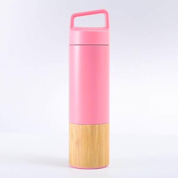 18oz Stainless Steel Insulated Tumbler with Bamboo Bottom