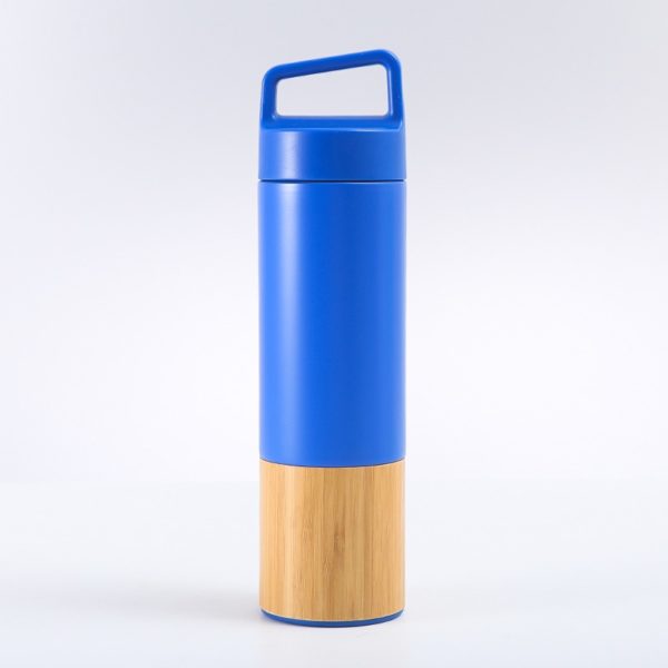 18oz Stainless Steel Insulated Tumbler with Bamboo Bottom