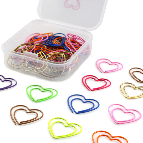 Heart Shaped Metal Paperclip In A Box