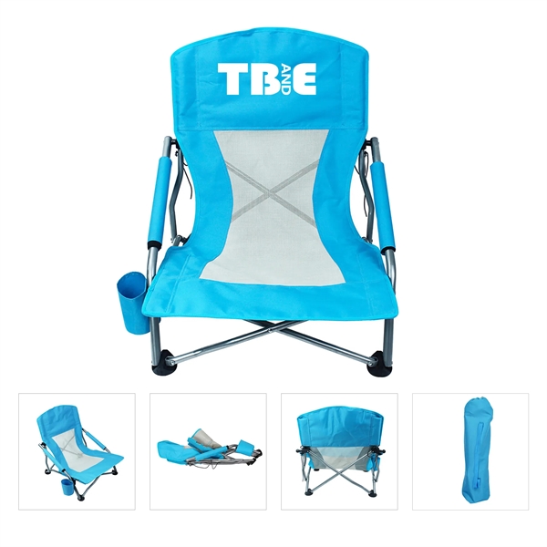 Folding Low Beach Camping Chair with Logo