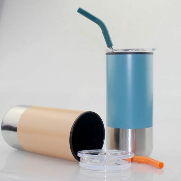 Stainless Steel Tumbler with Straw-16 oz