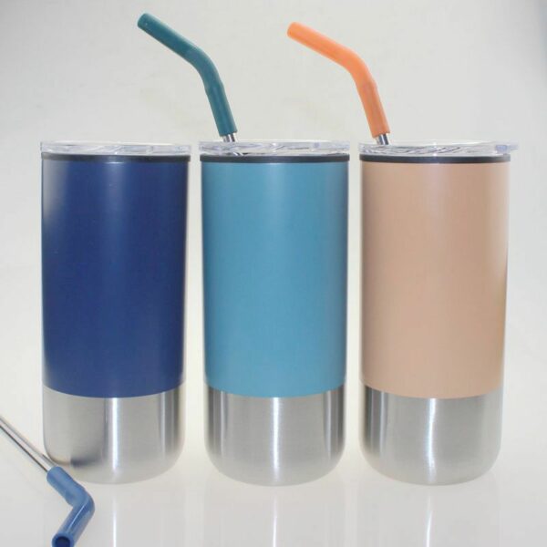 Stainless Steel Tumbler with Straw-16 oz