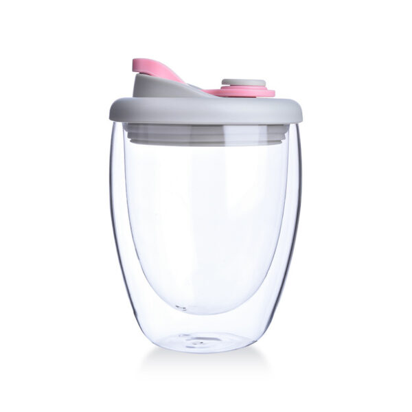 Double Insulated Clear Glass Egg-shaped Cup 15OZ