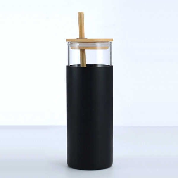 Simple Silicone Sleeve Bamboo Lid Glass 20oz