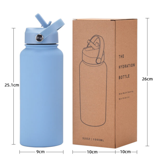 Portable Handle Straw Insulated Bottle 33oz