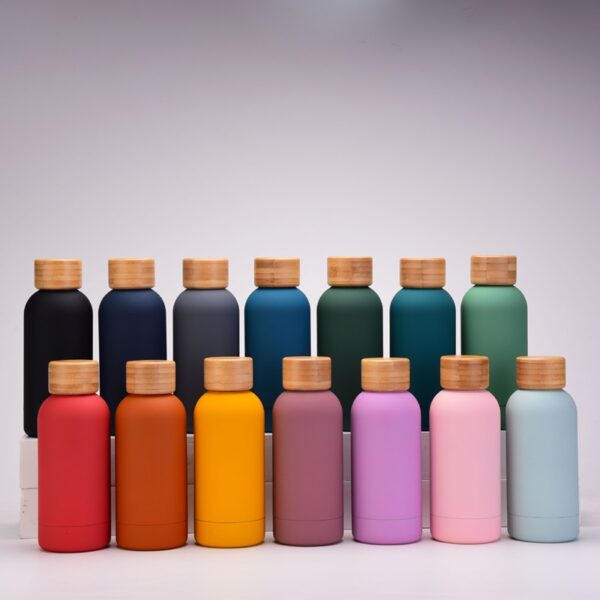 Simple Bamboo Lid Mini Insulated Bottle 12oz