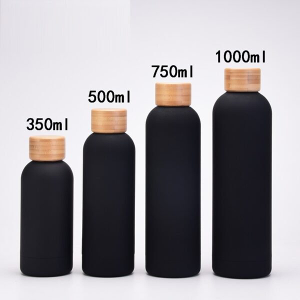 Simple Bamboo Lid Mini Insulated Bottle 12oz