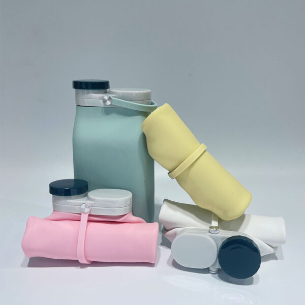 Customized Collapsible Silicone Outdoor Milk Bottle 14oz