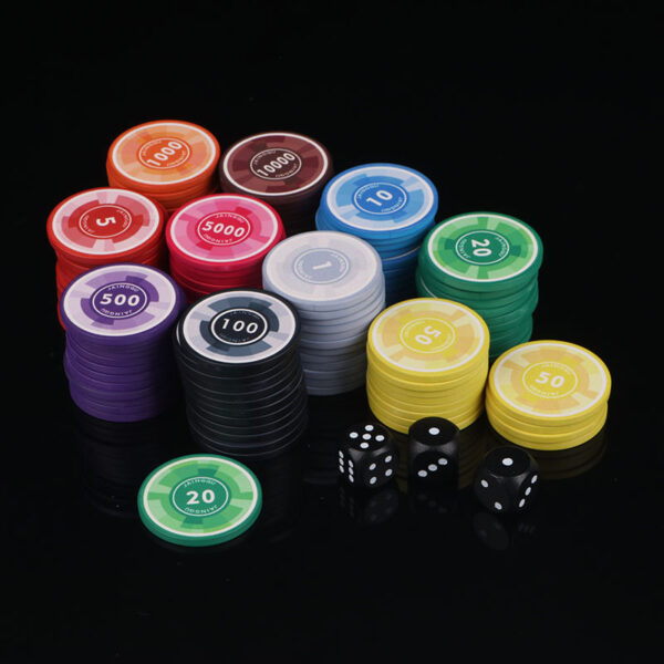 Customized Geometric Ceramic Poker Chip with 1 Side Imprint (10 Colors) with Logo