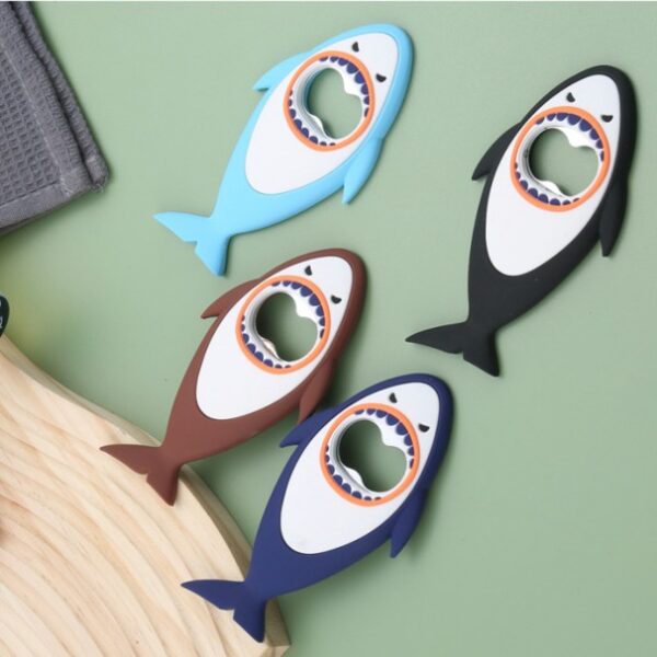 3D Shark Shaped Refrigerator Stickers Bottle Opener