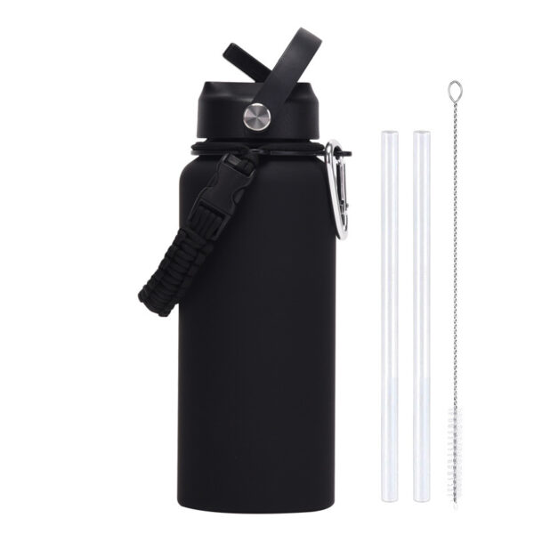 36 OZ Large Capacity Stainless Steel Bottle with Braided Cord And Straw