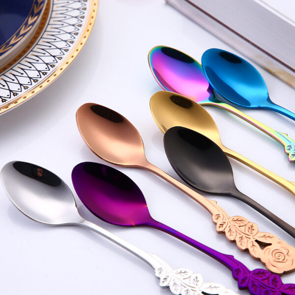 Rose-shaped Stainless Steel Coffee Spoon