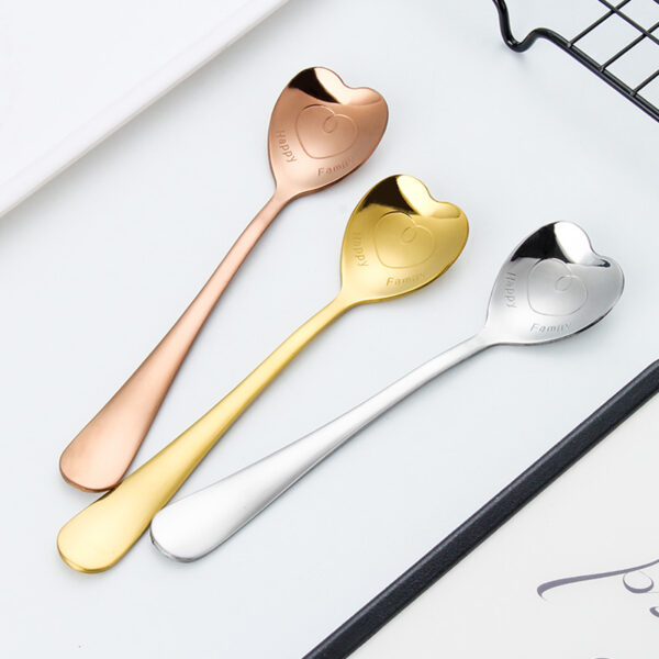 Heart-shaped Stainless Steel Coffee Spoon