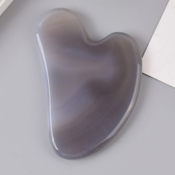 Heart-shaped Jade Gray Agate Gua Sha Massager