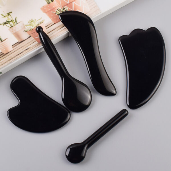 New Heart-shaped Black Obsidian Gua Sha Massager