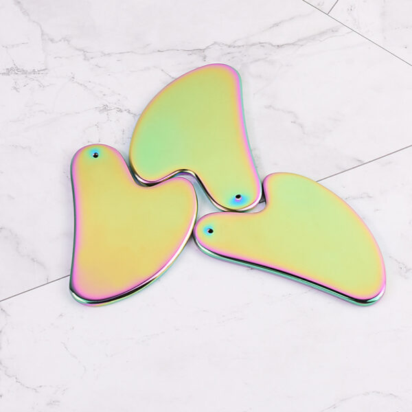 Customized Stainless Steel Colorful Heart-shaped Gua Sha Massager