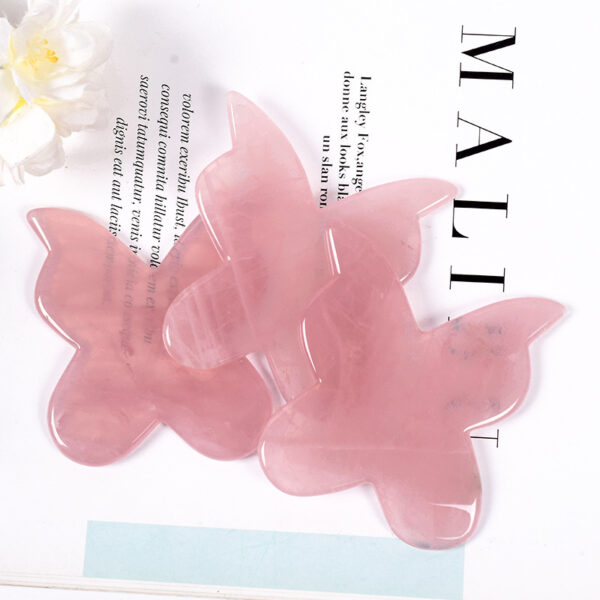 New Customized Butterfly-shaped Pink Crystal Gua Sha Massager