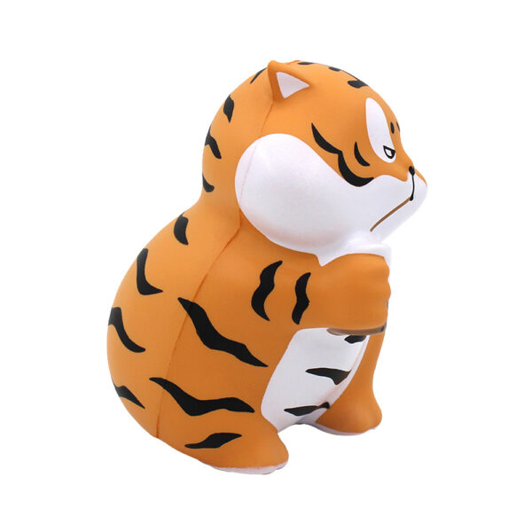 PU Foam Tiger-shaped Stress Balls with Milk Tea