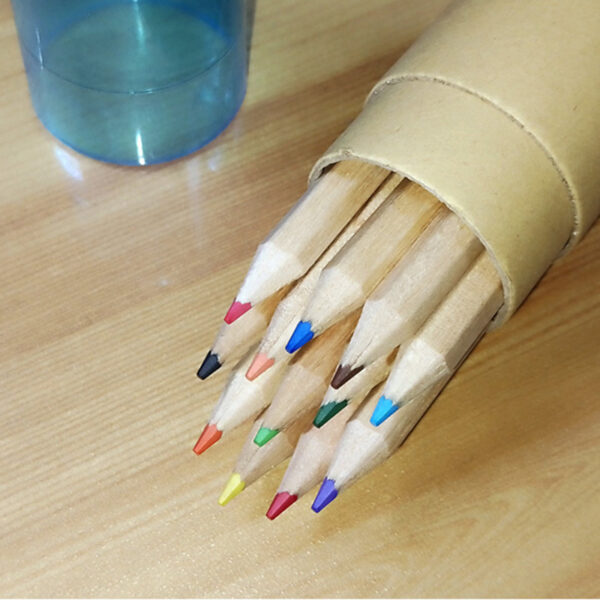 Colored MINI Pencil Set in Tube with Sharpener-Full color