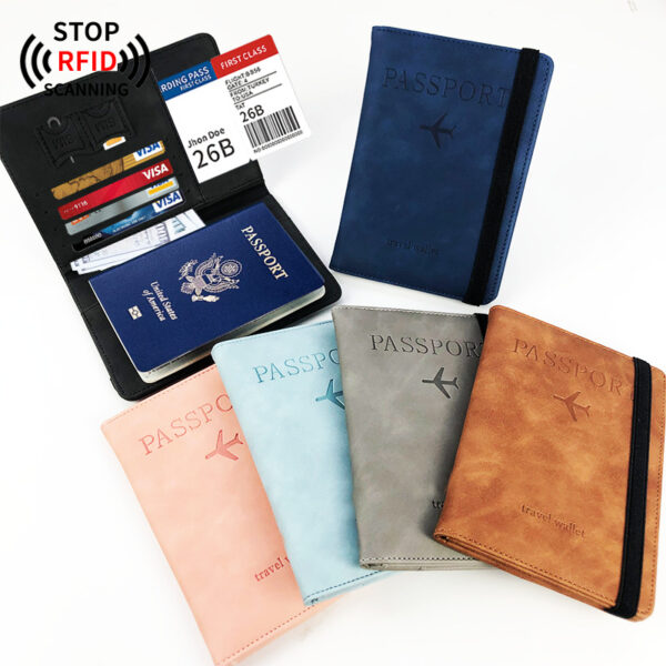 Travel RFID Leather Passport Travel Wallet