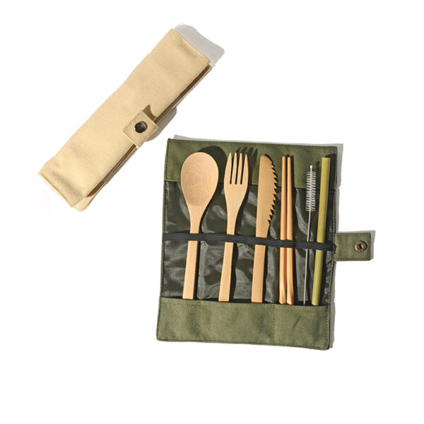 Travel Portable Bamboo Tableware Set