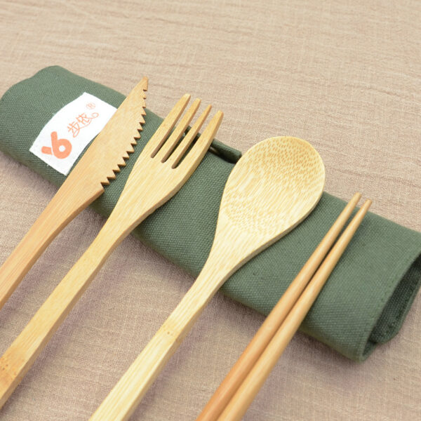 Travel Portable Bamboo Tableware Set