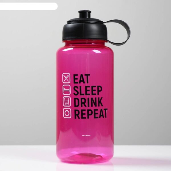 Large Capacity Plastic Water Bottle with Carrying Handle-1000ml