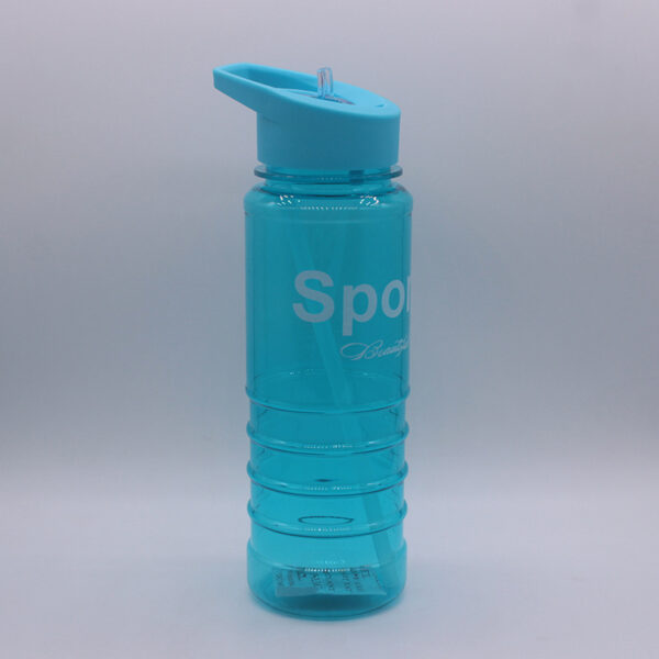 Plastic Straw Promotional Water Bottle with Straw