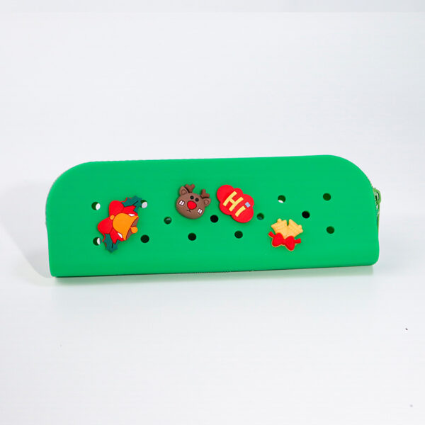 Silicone Hole Pencil Case With Custom Charms