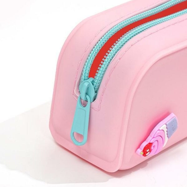 Colorful Silicone Hole Pencil Case With Custom Charms