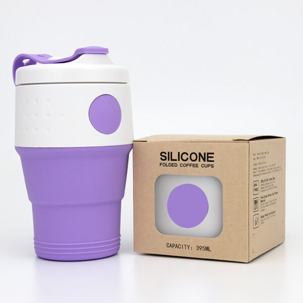 Silicone Folding Coffee Mug Outdoor Sports Retractable Bottle