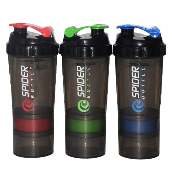 Plastic 17oz Three-layer Shaker Cup With Protein Powder Container