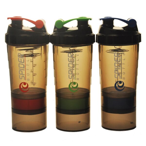 Plastic 17oz Three-layer Shaker Cup With Protein Powder Container