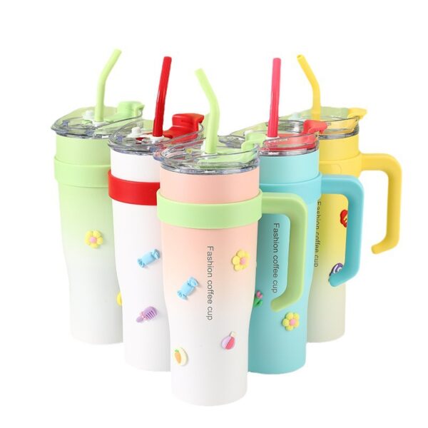 Gradient Color 40oz Bottle with Handle Large Capacity Strawing Cup