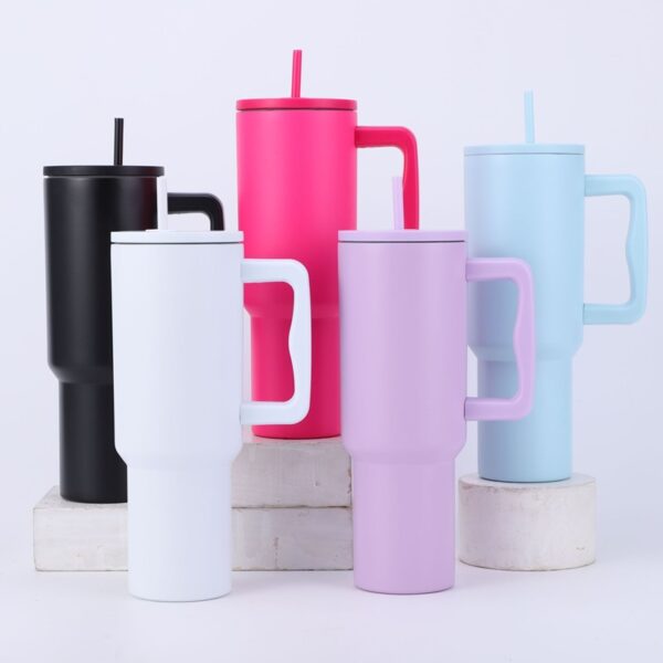 Stainless Steel 30oz Cup Strawing Thermal Mug Outdoor Portable Handle Bottle