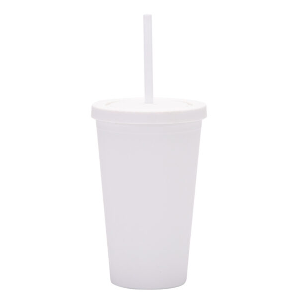 New Candy-color Double Plastic Straw 16OZ Drinking Cup