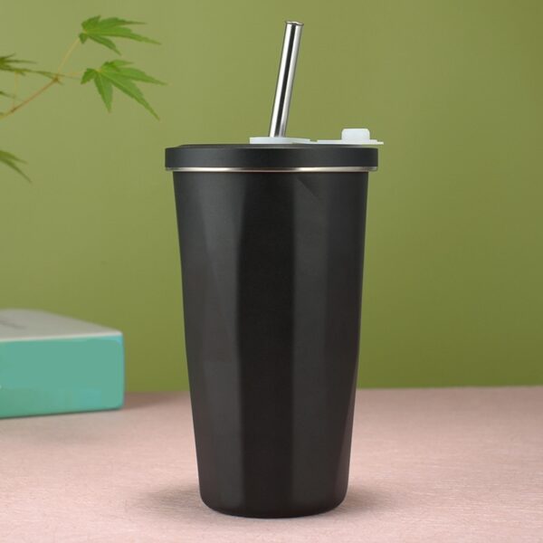 New 304 Straw Cup Vacuum Stainless Steel Insulation Coffee MugLarge Capacity Straw Water Bottle