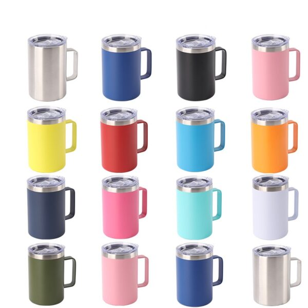 Heat Sublimation 16oz Mug Handle Mug Stainless Steel Insulated Mug Office Coffee Cup