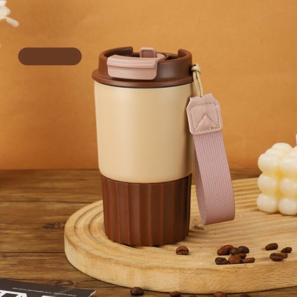 Insulated 15oz 304 Stainless Steel Coffee Mug With Lanyard