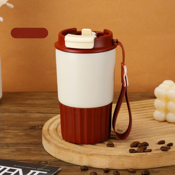 Insulated 15oz 304 Stainless Steel Coffee Mug With Lanyard