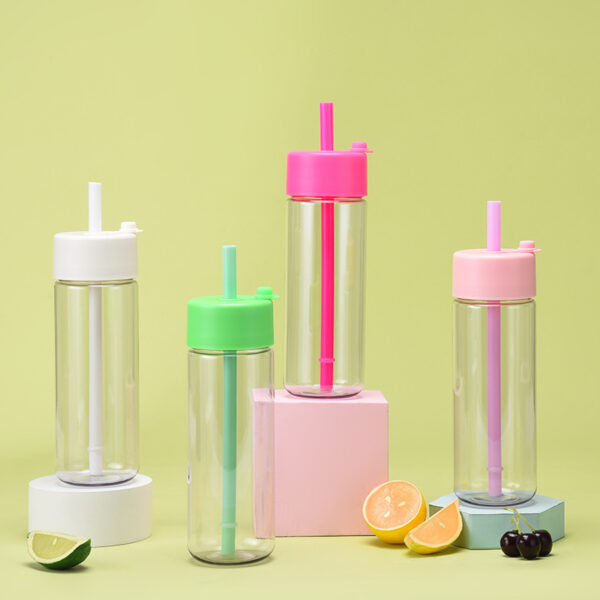 Minimalist Plastic Straw Bottle 25 oz