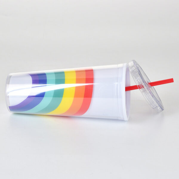 Summer Rainbow AS Double Plastic Bottle 24oz