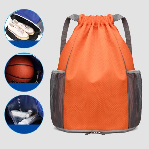 Portable Foot Basketball Drawstring Backpack