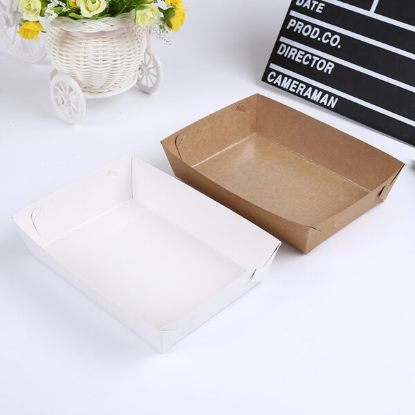 Kraft Paper Disposable Greaseproof Boat-shaped Packing Box