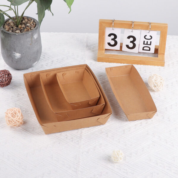 Kraft Paper Disposable Greaseproof Boat-shaped Packing Box