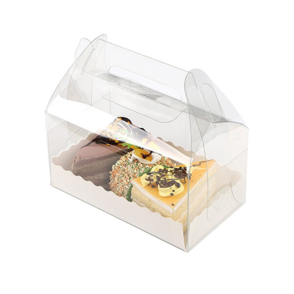 Customized Transparent Long Handheld Cake Roll Packaging Box