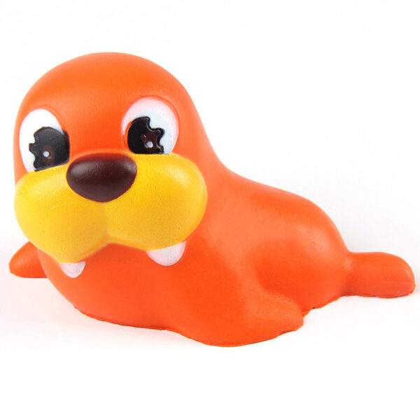 Cute Orange Sea Lion Shaped Stress Reliever