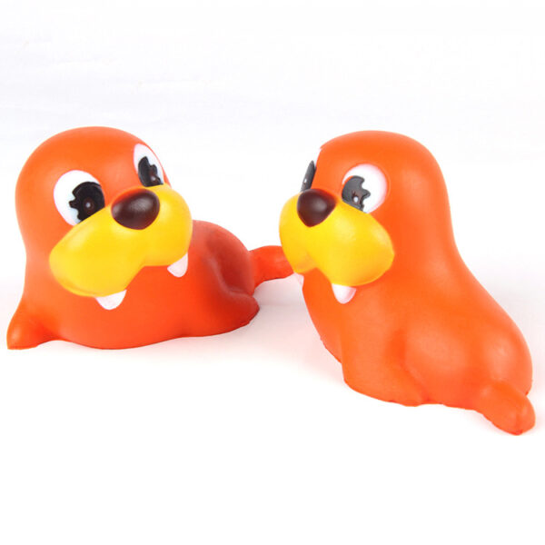 Cute Orange Sea Lion Shaped Stress Reliever